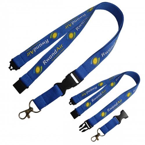 Custom silkscreened nylon polyester lanyard with safe quick release