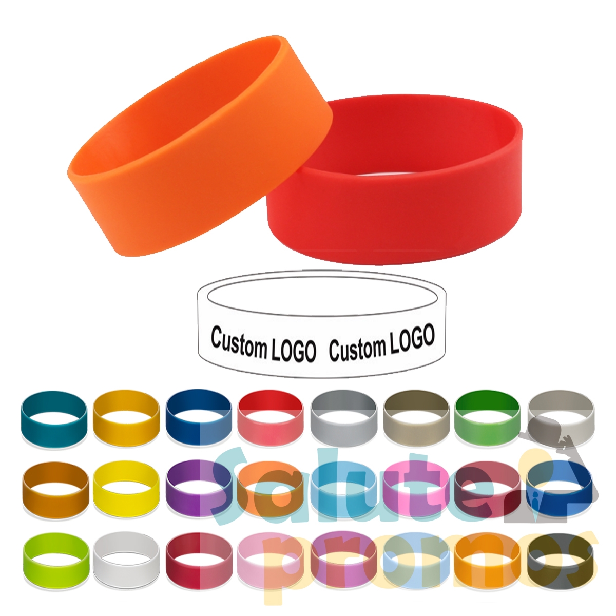 Blank 1 Inch Solid silicone bracelet for adults