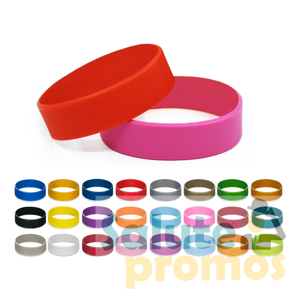 Blank 3/4" Solid color silicone wristband