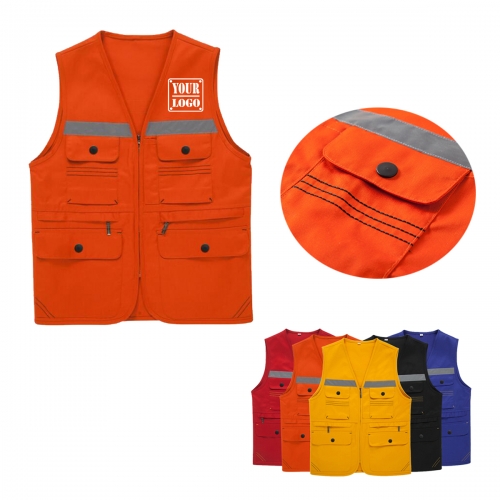 Personalized Universal Utility work Vest with MultiPockets and