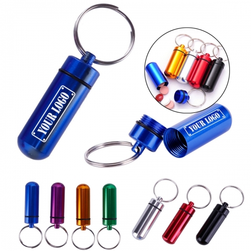 Metal Pill Box Keychain,Key Chains & Tags