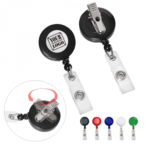 24" Retractable Badge Holder ID Card Holder Reel with swivelback