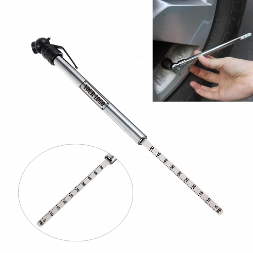 The tire pressure gauge pencil with plastic cap clip is made of durable