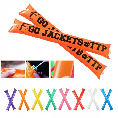 100 PCS Black Thunder Sticks (Inflatable Cheersticks) - Thick PE Plastic For Sporting Events, Parties, Cheerleading