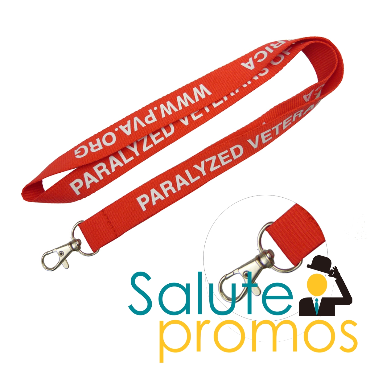 Custom silkscreened nylon polyester lanyard with lobster claw