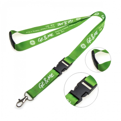 Custom Dye Sublimated nylon polyester lanyard with safe quick release
