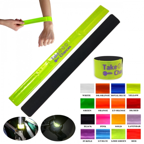 Custom Printed PVC reflective safety vinyl slap wristband & leg strap