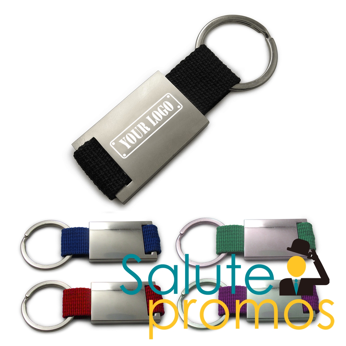 Woven Strap Metal Keychain,Key Chains & Tags