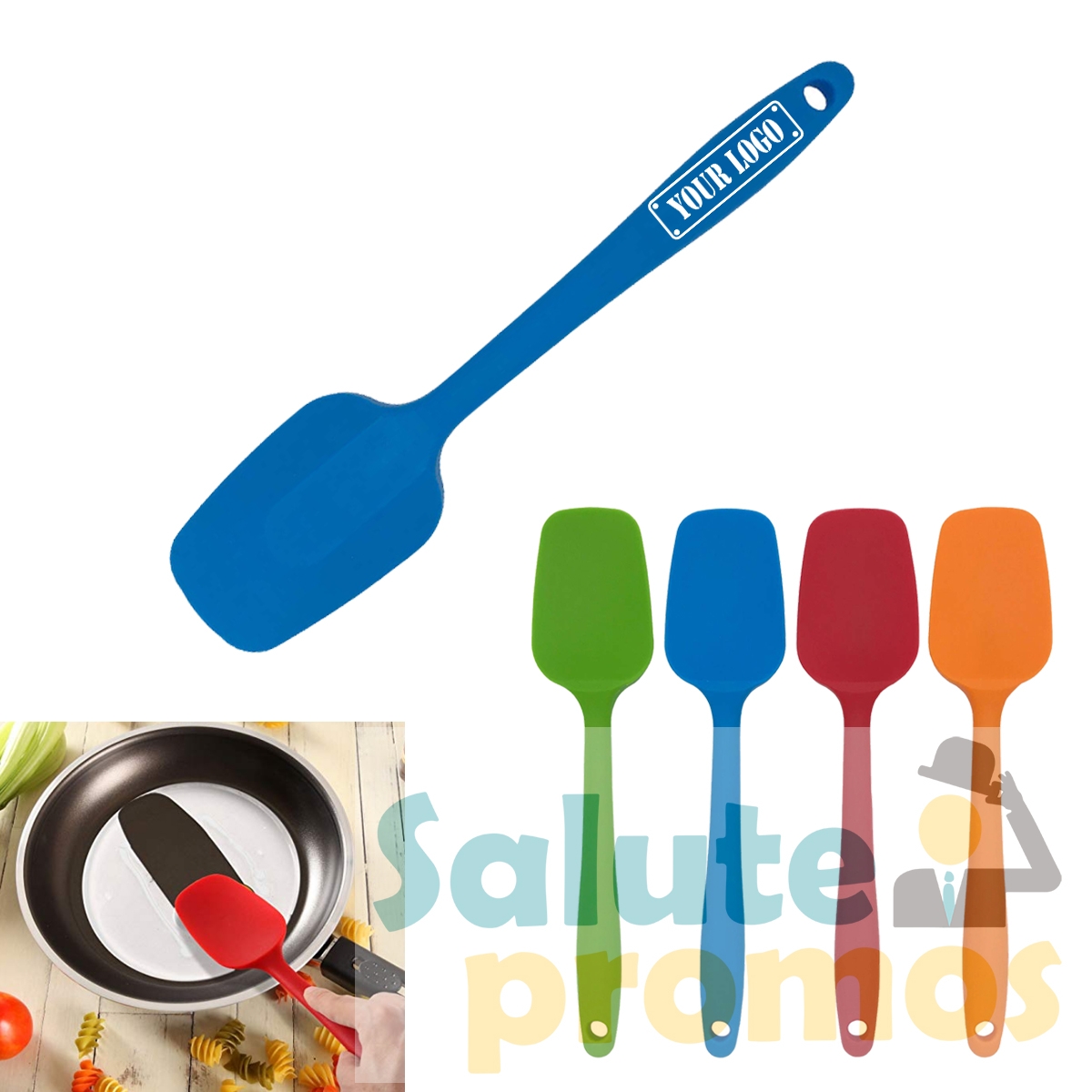 Nonstick HeatResistant Silicone Spoon spatula Stainless Steel Core