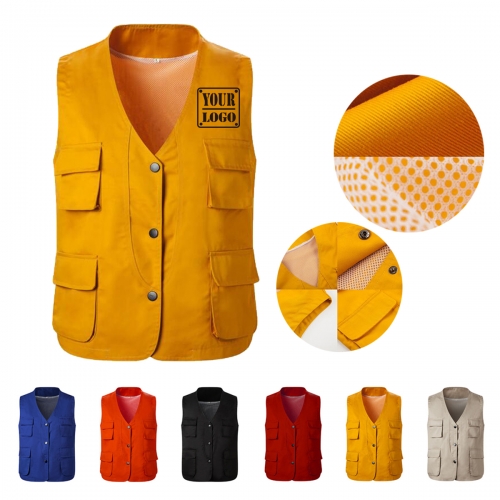 Personalized Utility work Vest with MultiPockets for unisex