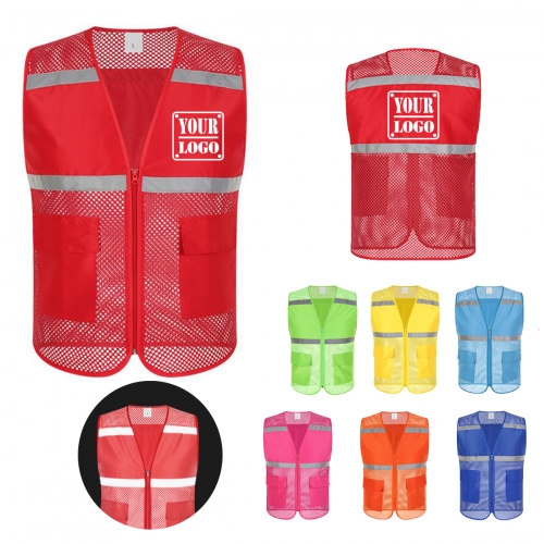 Personalized high visibility reflective safety Mesh Vest for summer